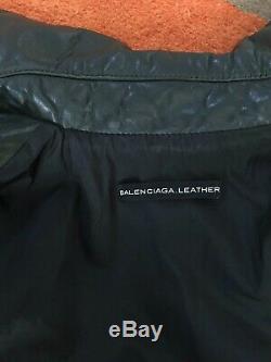 Balenciaga Moto Leather Jacket 2010 FR 38 Pine