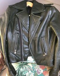 Balenciaga Moto Leather Jacket 2010 FR 38 Pine