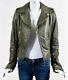 Balenciaga Olive Military Green Leather Zipped Moto Jacket SZ 42 Classic