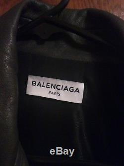 Balenciaga Paris Grey Leather Motorcycle Jacket Size 38 Unworn with tags Women's