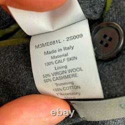 Bally Switzerland Distressed Italy Avocado Calf Leather Moto Jacket Men Sz 50 L
