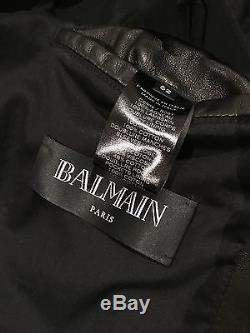 Balmain Iconic Black Lambskin Biker Jacket size 52
