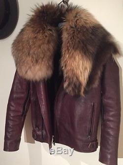 Balmain RARE Leather Moto Jacket Fur And Rabbit $6500 Saint Laurent Givenchy