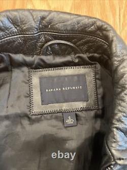 Banana Republic Leather Jacket Black In Men's Size S