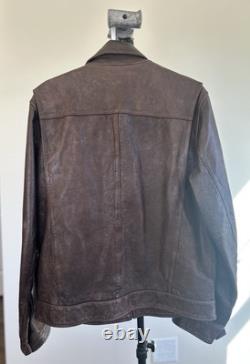 Banana Republic Leather Jacket Motorcycle Bomber Espresso Brown, M, Pre Owned