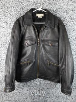 Banana Republic Men's Black Leather Jacket Size 38 Korea Made Vintage Bomber