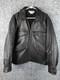 Banana Republic Men's Black Leather Jacket Size 38 Korea Made Vintage Bomber