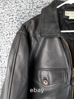 Banana Republic Men's Black Leather Jacket Size 38 Korea Made Vintage Bomber