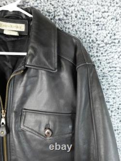Banana Republic Men's Black Leather Jacket Size 38 Korea Made Vintage Bomber