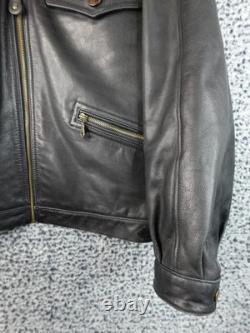 Banana Republic Men's Black Leather Jacket Size 38 Korea Made Vintage Bomber