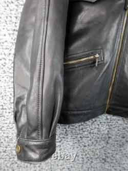Banana Republic Men's Black Leather Jacket Size 38 Korea Made Vintage Bomber