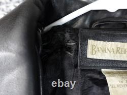 Banana Republic Men's Black Leather Jacket Size 38 Korea Made Vintage Bomber