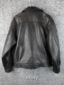 Banana Republic Men's Black Leather Jacket Size 38 Korea Made Vintage Bomber