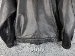 Banana Republic Men's Black Leather Jacket Size 38 Korea Made Vintage Bomber
