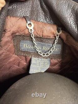 Banana Republic S 36 Leather Detroit Motorcycle Motorcycle Biker Jacket