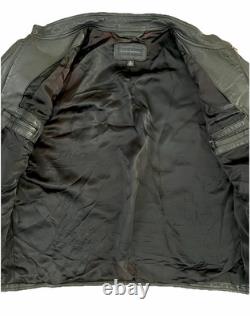 Banana Republic Vintage Motorcycle Riding Zipper Black Leather Jacket Mens Sz XL
