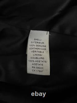 Banana Republic Vintage Motorcycle Riding Zipper Black Leather Jacket Mens Sz XL