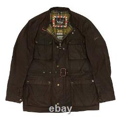 Barbour International BLACKWELL Men's Waxed Wax Belted Jacket Rustic Brown XL 44