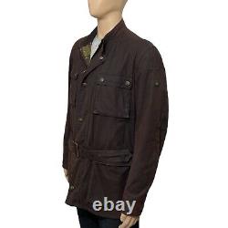 Barbour International BLACKWELL Men's Waxed Wax Belted Jacket Rustic Brown XL 44