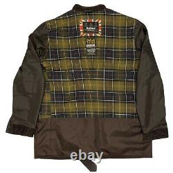 Barbour International BLACKWELL Men's Waxed Wax Belted Jacket Rustic Brown XL 44