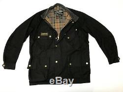 Barbour International Jacket Original A7 Black Waxed Cotton Wax Biker 40 L Large