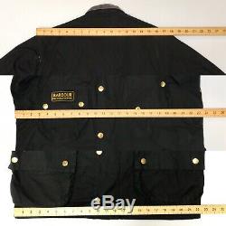 Barbour International Jacket Original A7 Black Waxed Cotton Wax Biker 40 L Large