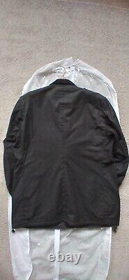 Barbour International Saxony Waxed Cotton Motorcycle Jacket Mens Large Black