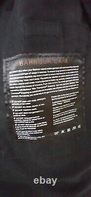 Barbour International Saxony Waxed Cotton Motorcycle Jacket Mens Large Black