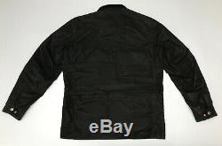 Barbour International Union Jack Waxed Wax Jacket Black Mens Biker M Medium