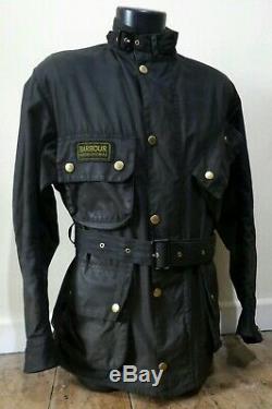 Barbour International Waxed Motorcycle Jacket Steve Mcqueen Style Cost £249