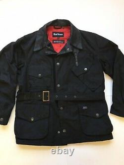 Barbour Mens Deus Ex Machina Niet Waxed Cotton Jacket Black Sz XL $550