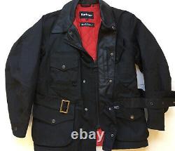 Barbour Mens Deus Ex Machina Niet Waxed Cotton Jacket Black Sz XL $550