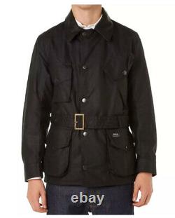 Barbour Mens Deus Ex Machina Niet Waxed Cotton Jacket Black Sz XL $550