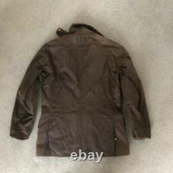 Barbour Olive Waxed Cotton Ashby Jacket Size S VGC