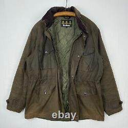 Barbour Sapper Wax Jacket Men's Large Green Waxed Biker Motorcycle Utility Coat