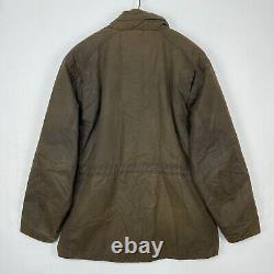 Barbour Sapper Wax Jacket Men's Large Green Waxed Biker Motorcycle Utility Coat