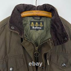 Barbour Sapper Wax Jacket Men's Large Green Waxed Biker Motorcycle Utility Coat