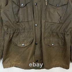 Barbour Sapper Wax Jacket Men's Large Green Waxed Biker Motorcycle Utility Coat