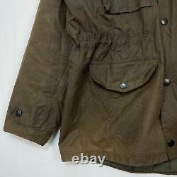 Barbour Sapper Wax Jacket Men's Large Green Waxed Biker Motorcycle Utility Coat