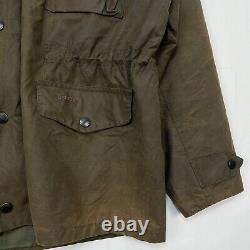 Barbour Sapper Wax Jacket Men's Large Green Waxed Biker Motorcycle Utility Coat