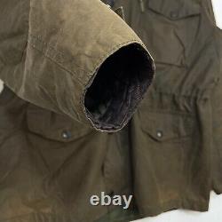 Barbour Sapper Wax Jacket Men's Large Green Waxed Biker Motorcycle Utility Coat