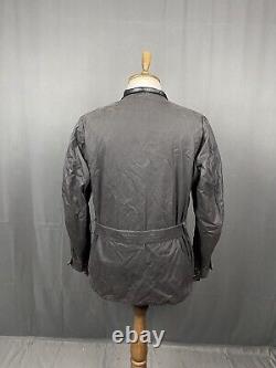 Barbour Vintage Men's Black Waxed Belted Motorcycle Jacket Size L-XL