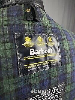 Barbour Vintage Men's Black Waxed Belted Motorcycle Jacket Size L-XL