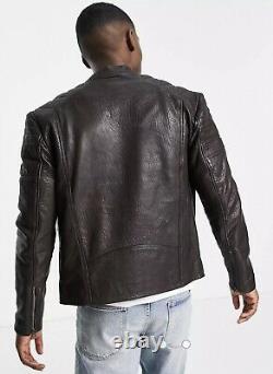 Barney's Racer Leather Jacket Genuine Leather in Flawless Condition