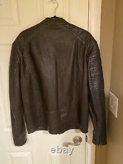 Barney's Racer Leather Jacket Genuine Leather in Flawless Condition