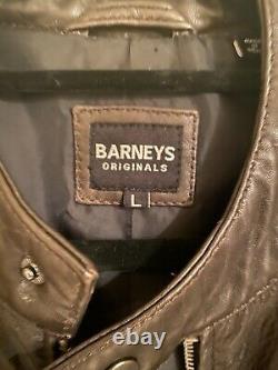 Barney's Racer Leather Jacket Genuine Leather in Flawless Condition