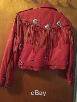 Beautiful red leather chaps and jacket slightly used