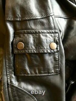 Belstaff Black Prince Leather Jacket XL Vintage Authenic from London Worn 3x