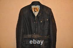 Belstaff Black Prince Men's Black Biker Jacket Leather Insert Size L Large RARE