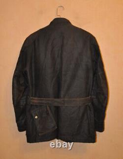 Belstaff Black Prince Men's Black Biker Jacket Leather Insert Size L Large RARE